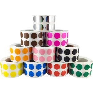 Colored Dot Sticker Bulk Pack TEN 1/2"
