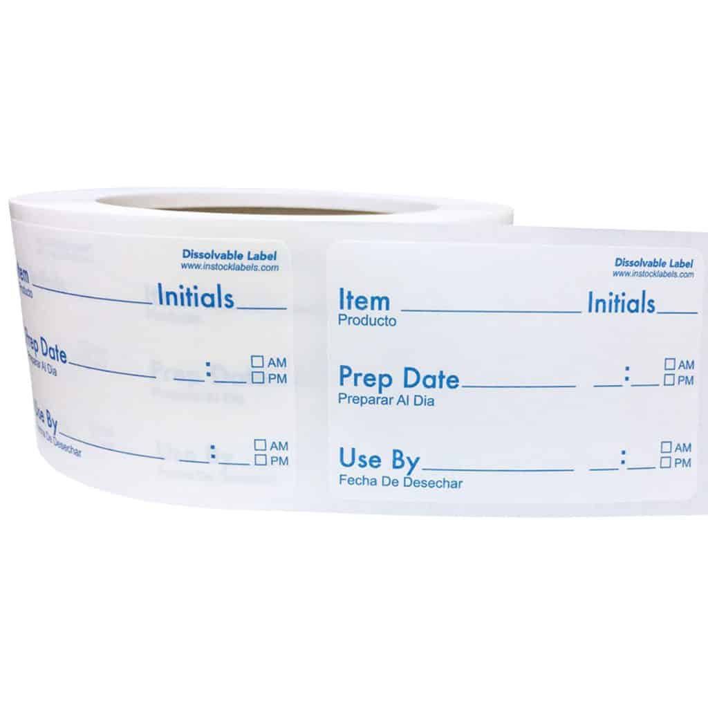 Basic Dissolvable Food Prep Use By Labels | InStockLabels.com