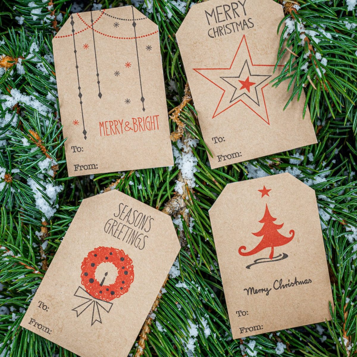 Minimalistic Kraft Christmas Gift Tags Tags