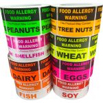 Rectangle Allergy Warning Labels Bulk Pack