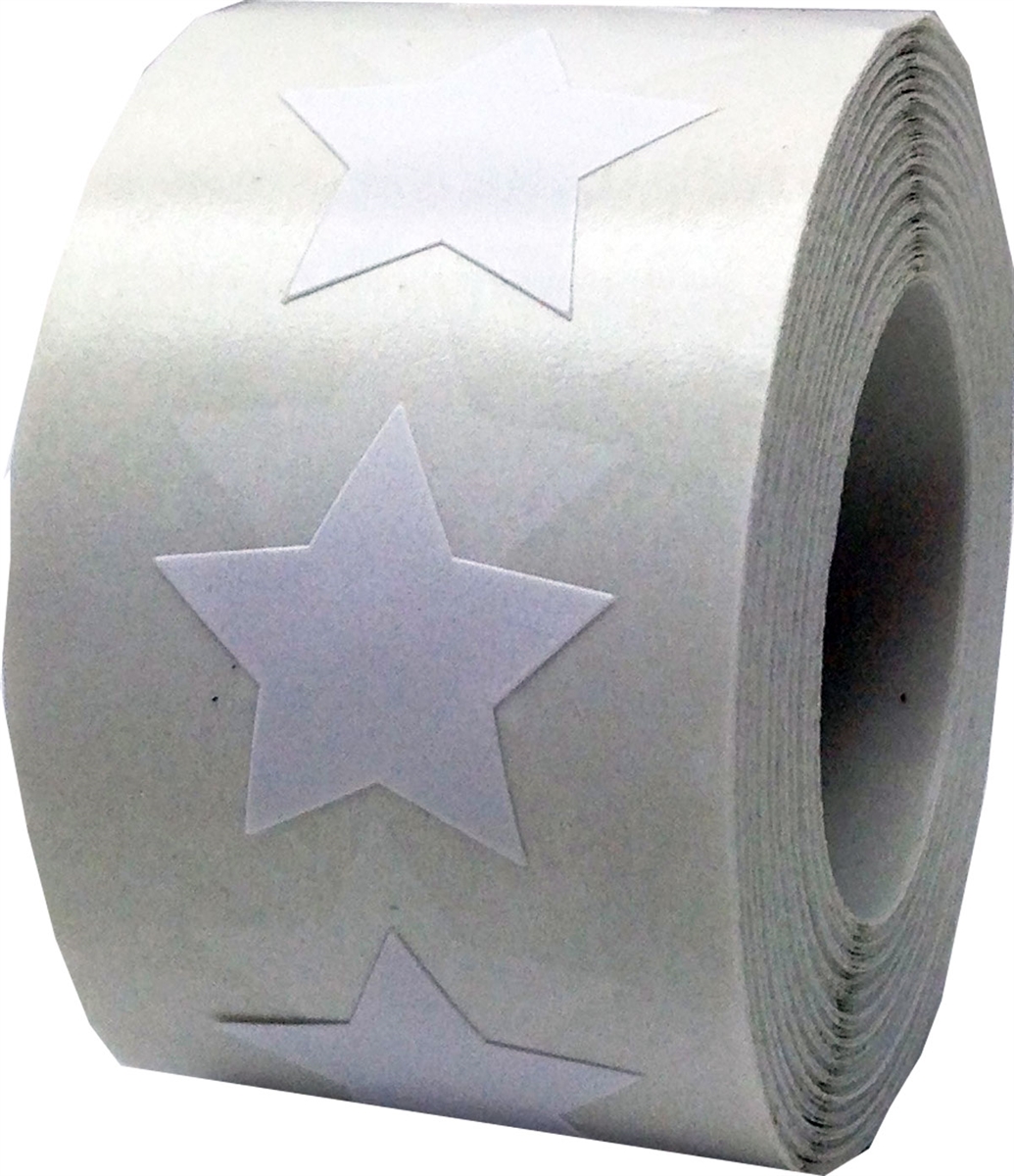 White Star Stickers 3/4" Inch
