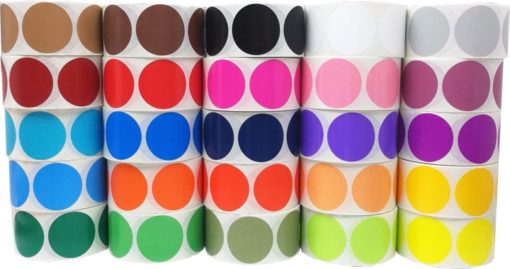 2-Inch Round Color Coding Labels Bulk | 25 Color Pack | InStockLabels.com