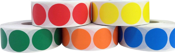 Color Code Labels Primary Bulk Pack 3/4" Round