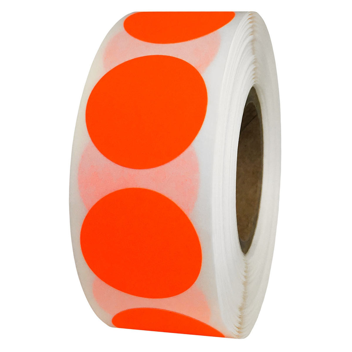 Fluorescent Red Color Labels 3/4" Round