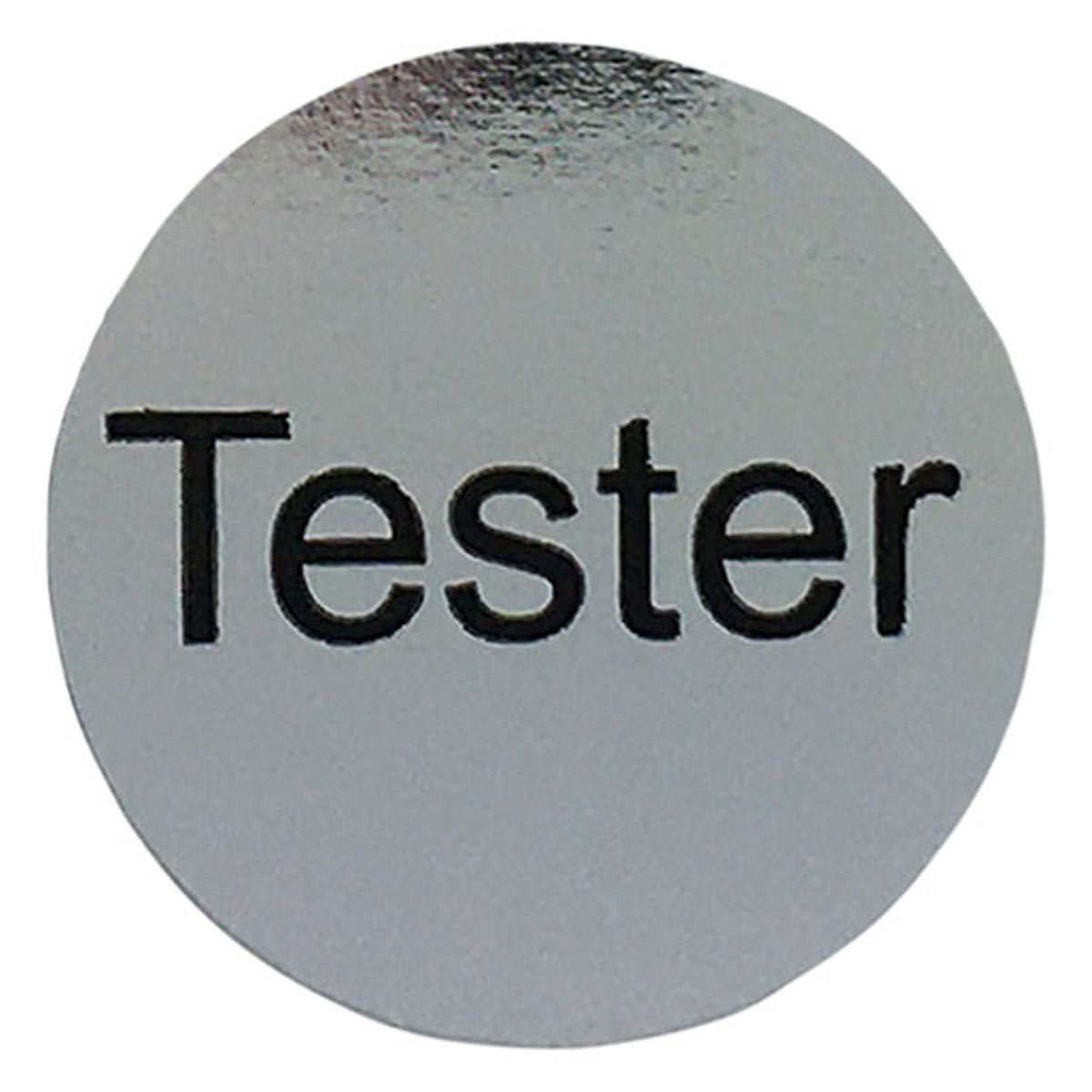 0.4 x 0.55 inch Silver Foil 8 x 14mm 'Tester' Stickers / Labels 