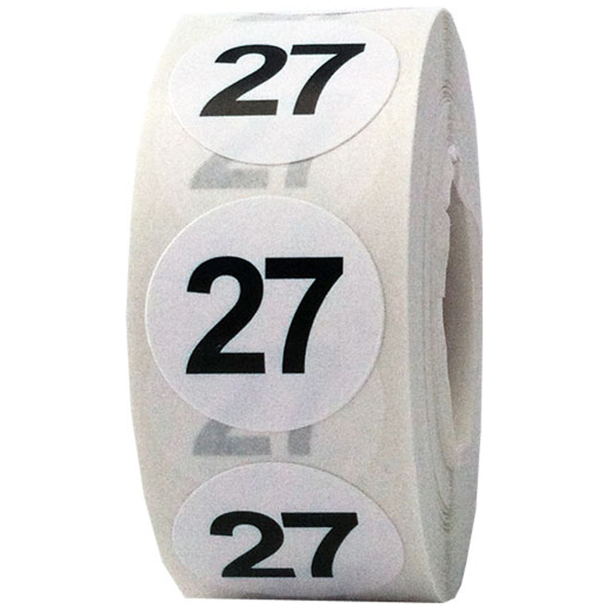 White Number 27 Stickers 3/4