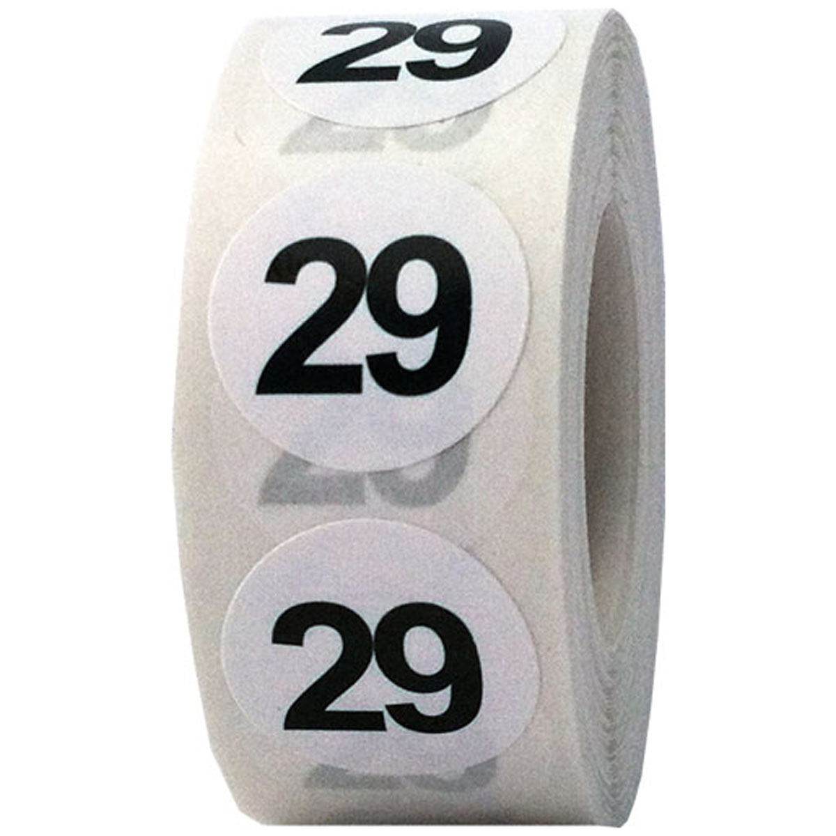 White Number 29 Stickers 3/4"