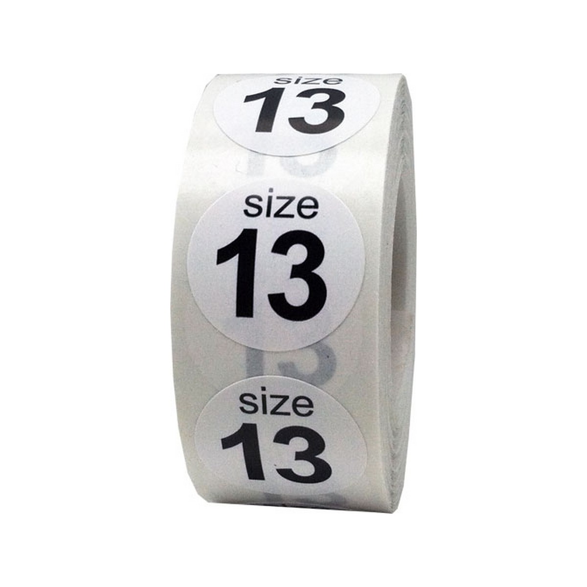 White and Black Shoe Size Stickers