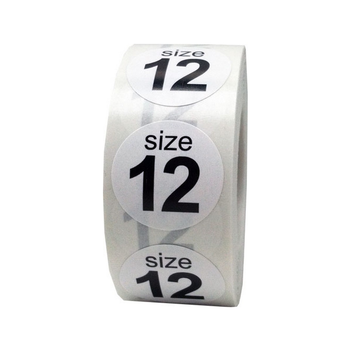 White and Black Shoe Size Stickers