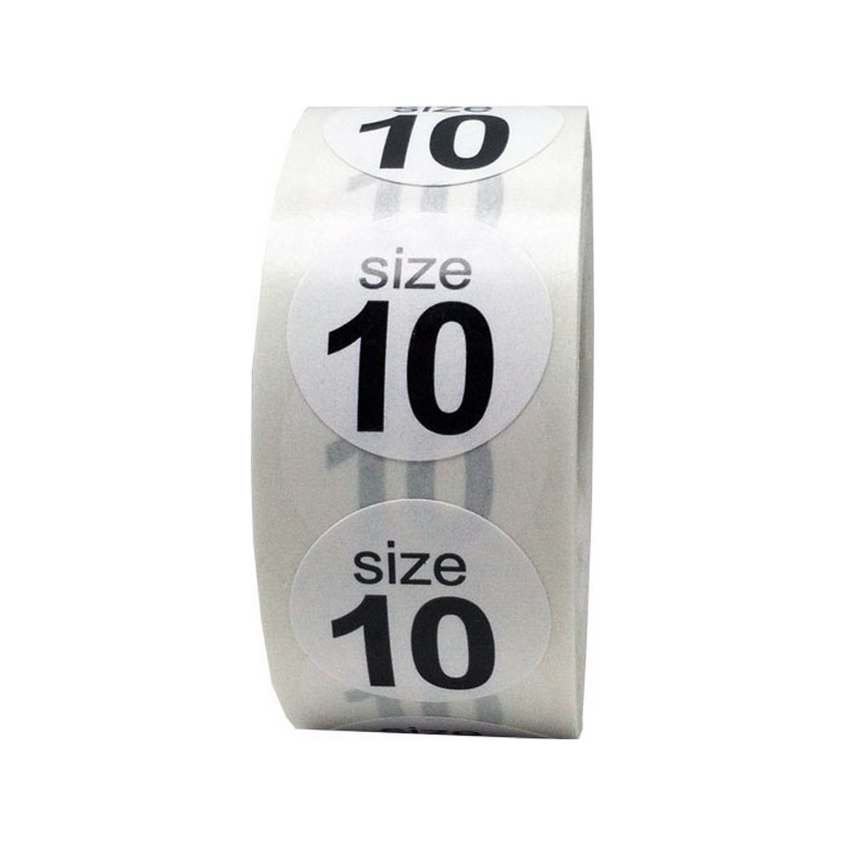 White and Black Shoe Size Stickers