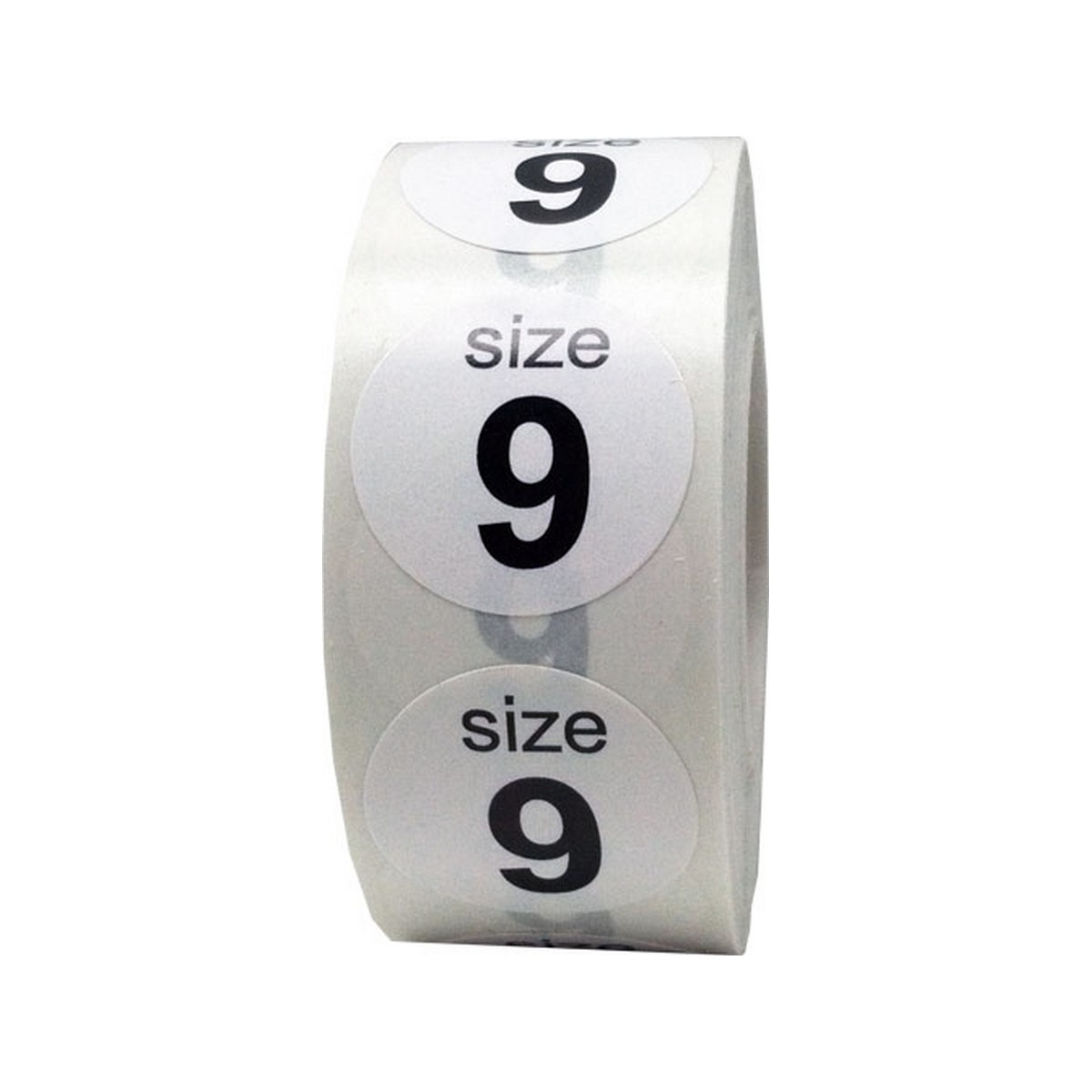White and Black Shoe Size Stickers
