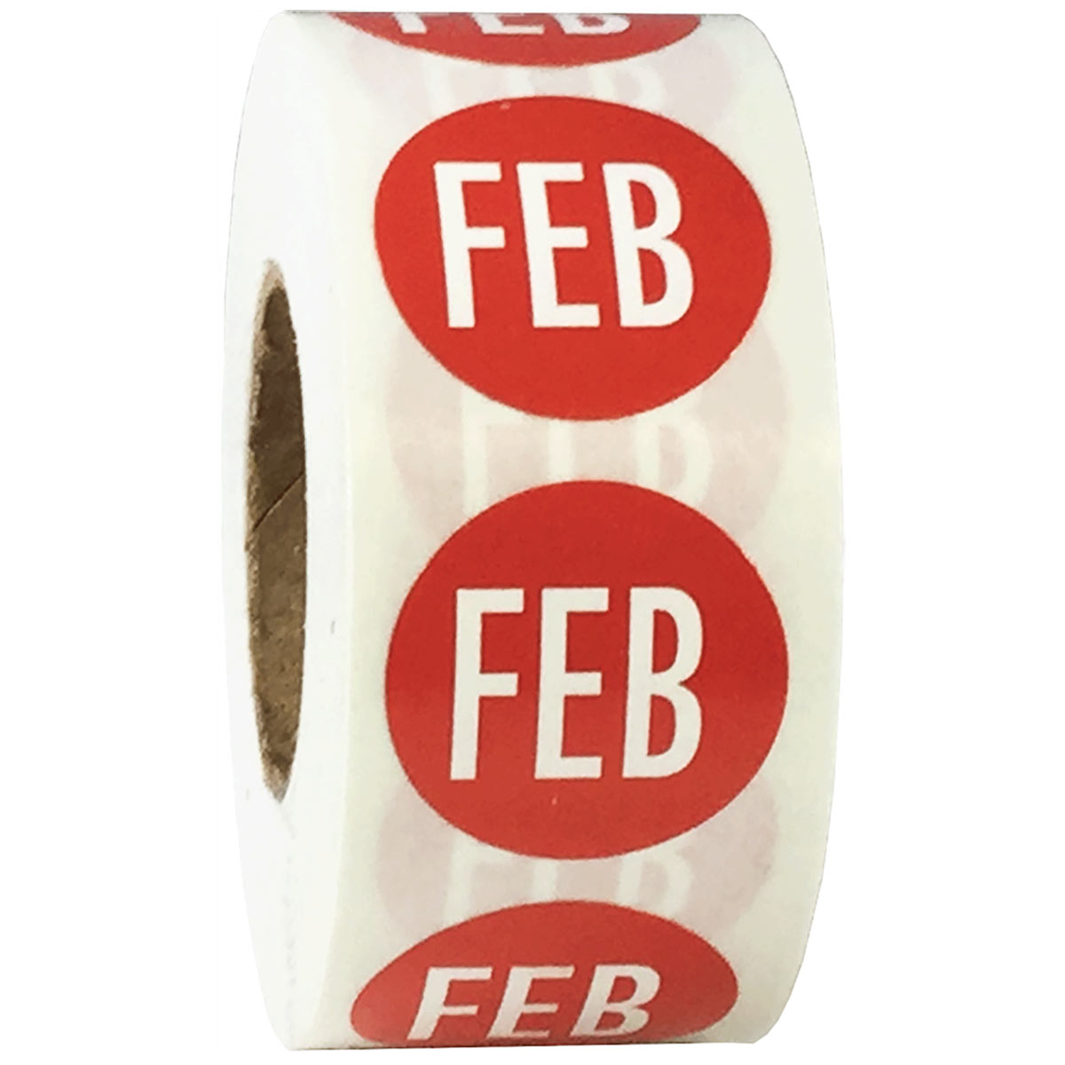 Feruary Color Coded Month Stickers 3/4" Round