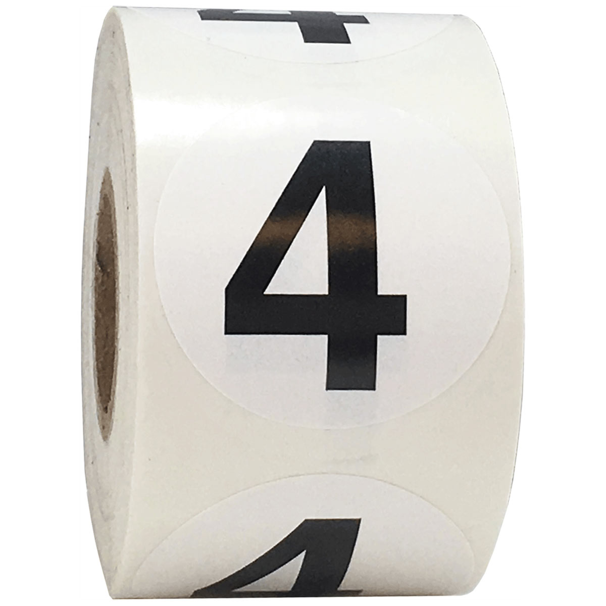 Number 4 Stickers Black/White 1.5" Round | InStockLabels.com