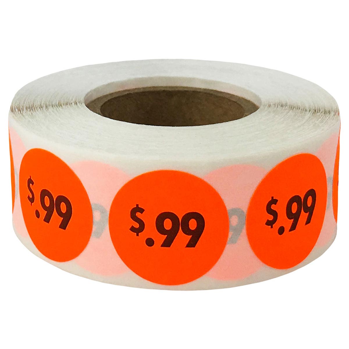 Gedetailleerd beneden chocola 99 Cents Price Stickers Fluorescent Red 3/4" Round | InStockLabels.com