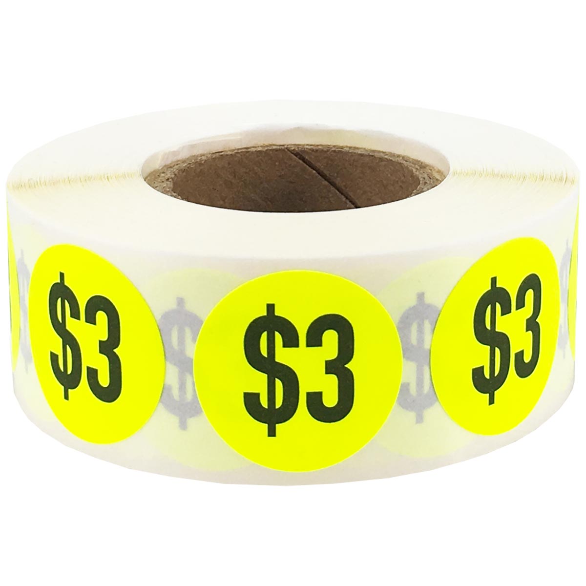 $4.99 Price Stickers Fluorescent Green 3/4 Round