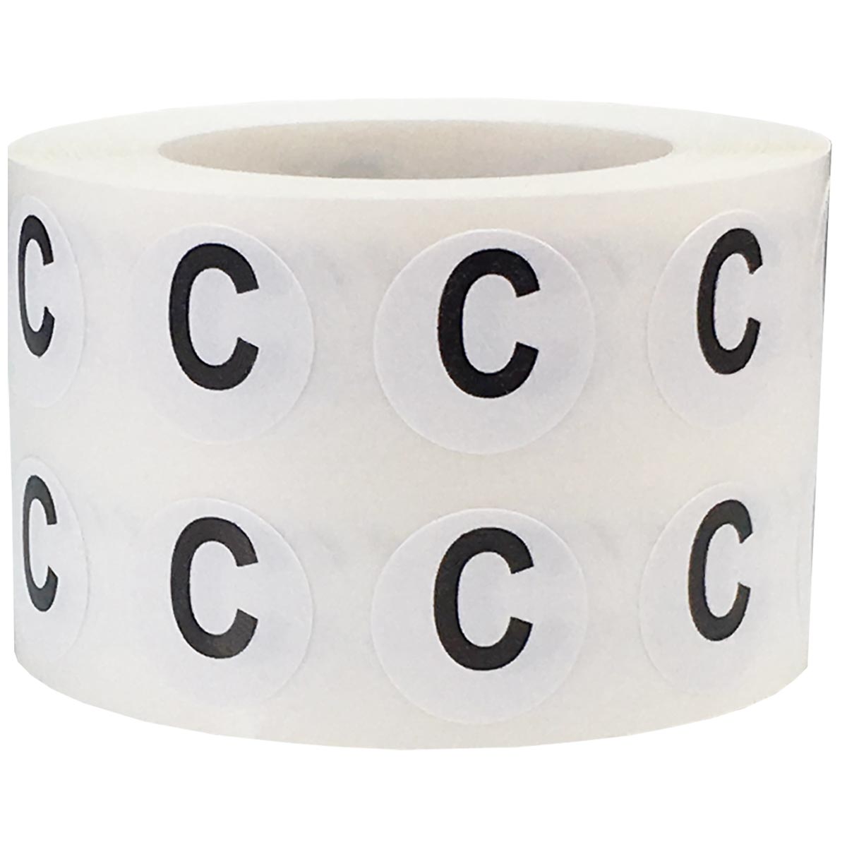 Small Letter C Stickers 1/2" Round