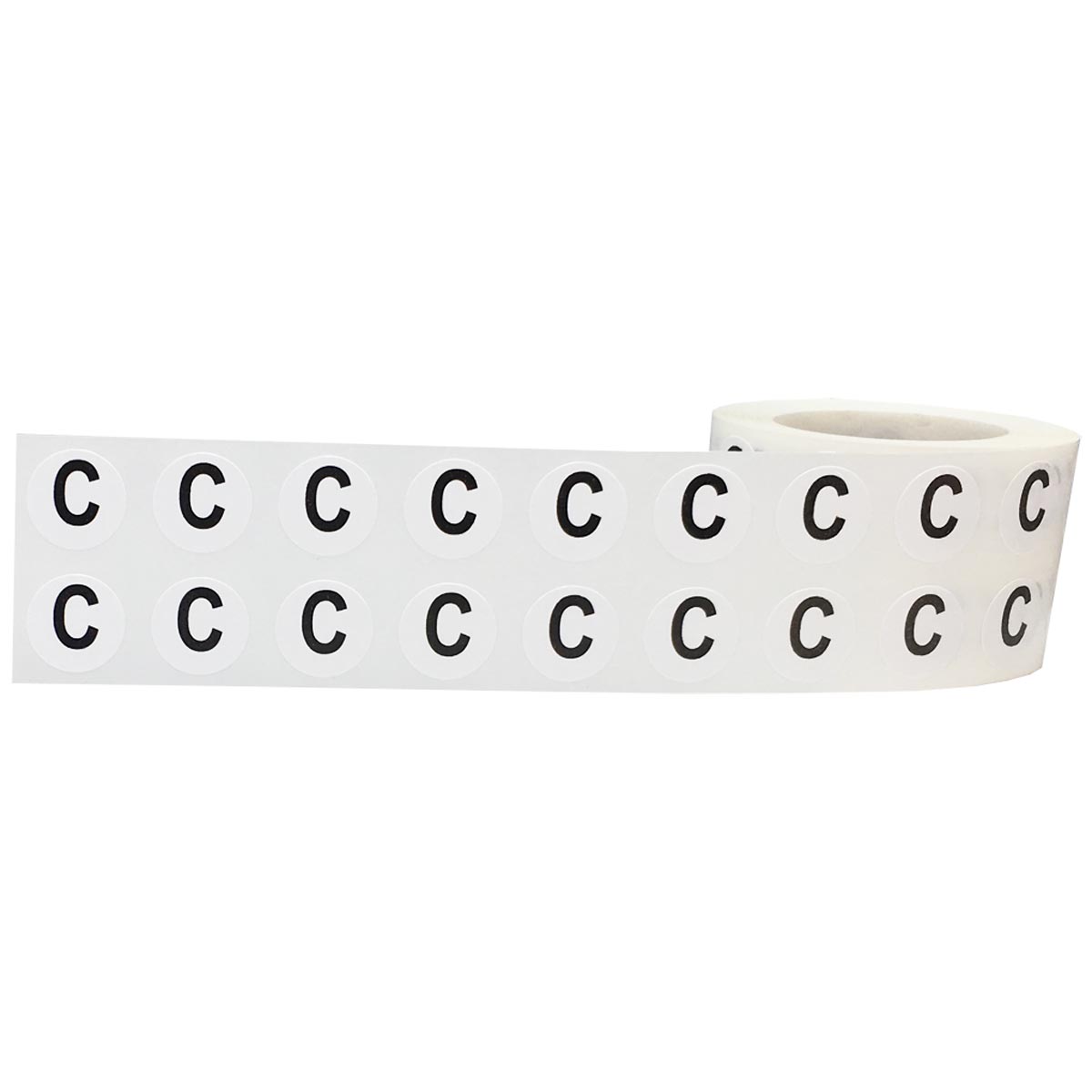 Small Letter C 1/2 Round Stickers - InStock Labels