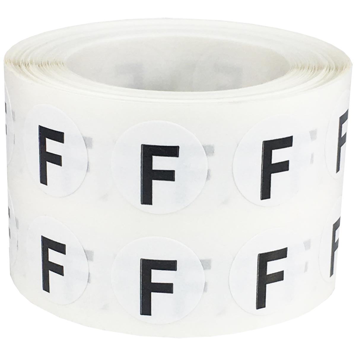 Small Letter F Stickers 1/2" Round