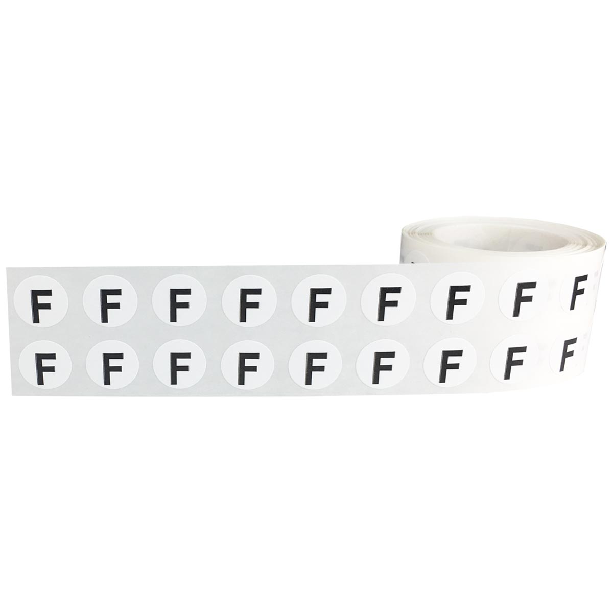 Small Letter F Stickers 1/2" Round