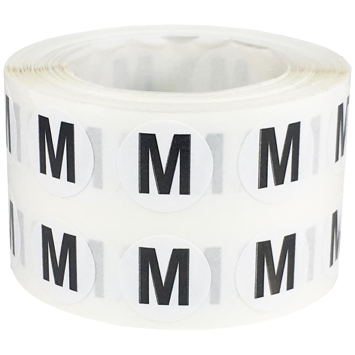 Small Letter M Stickers 1/2" Round