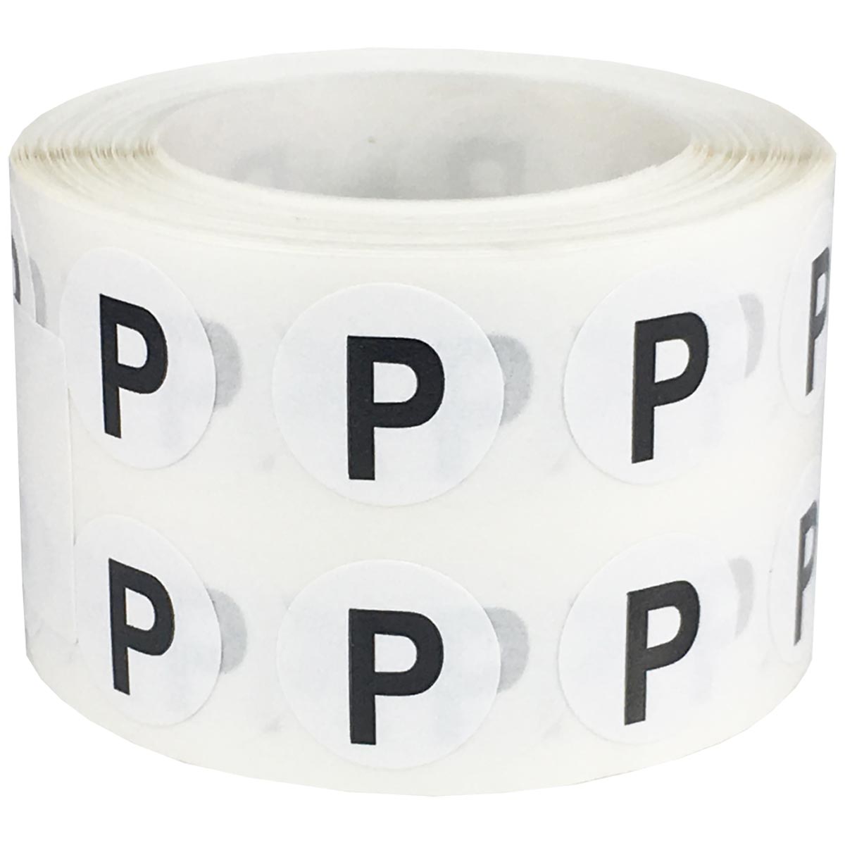 Small Letter P Stickers 1/2 Round