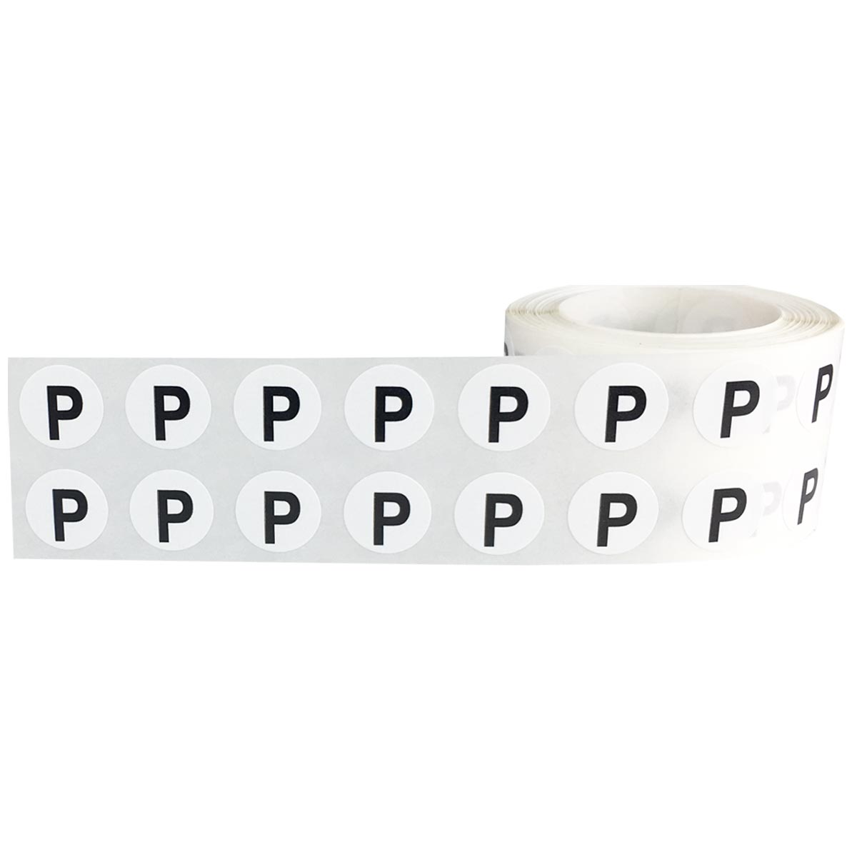 Small Letter P Stickers 1/2 Round