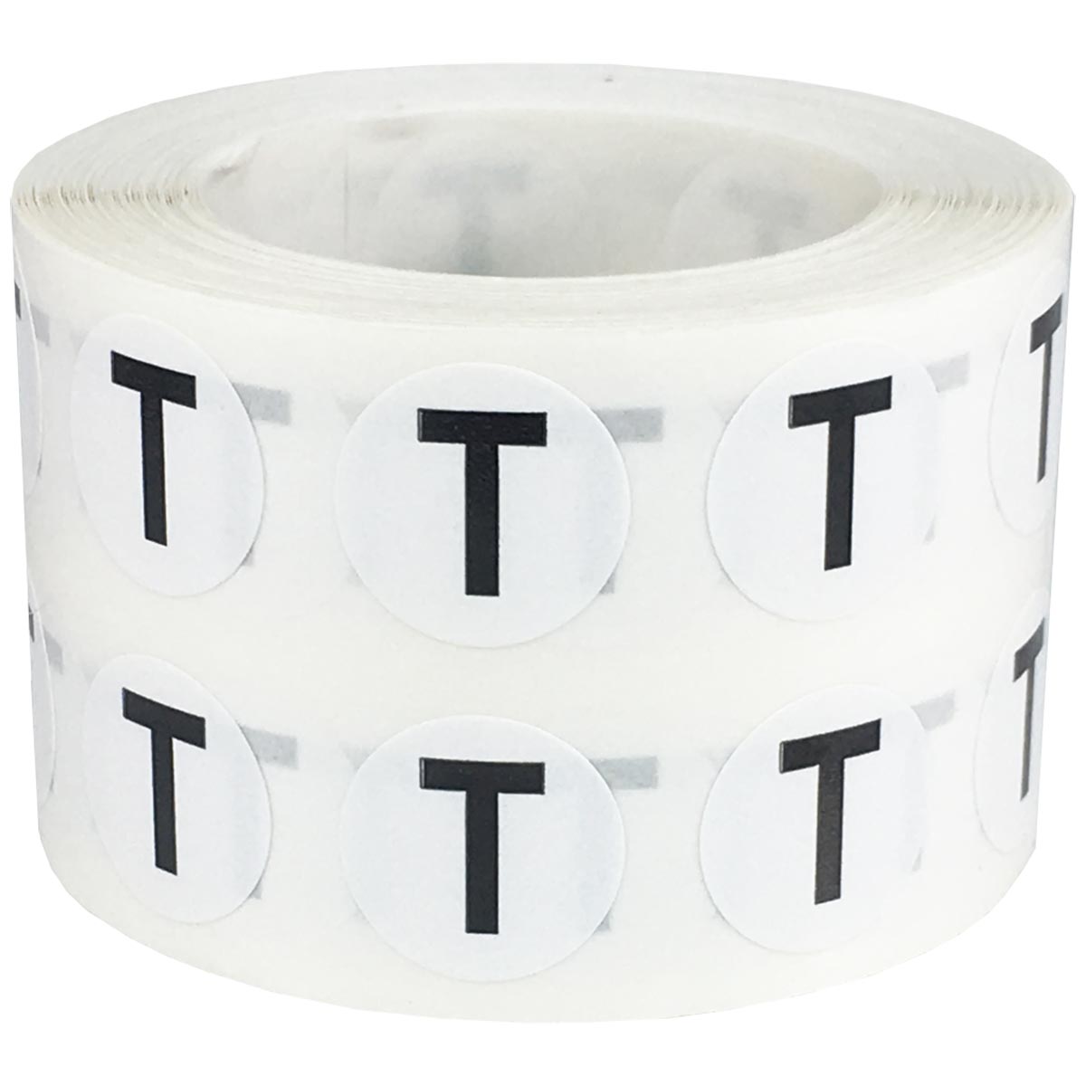 Small Letter T Stickers 1/2 Round