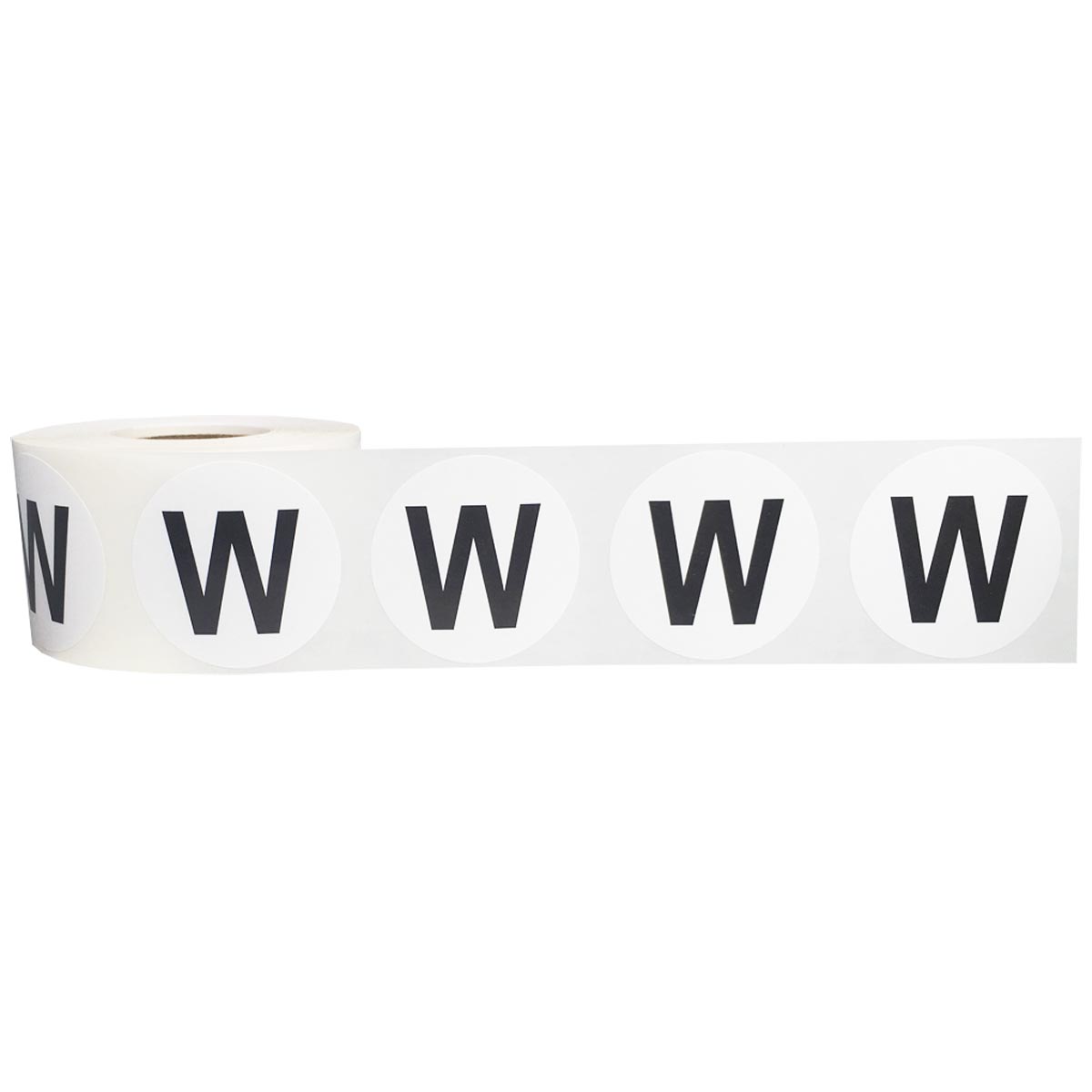 Large Letter W Stickers 1.5" Round