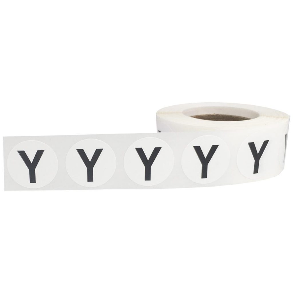 Y Sticker Letter Y Stickers 3/4