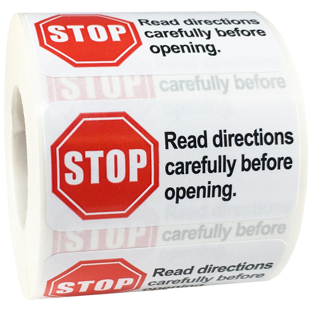 Stop Read Directions, Warning Stickers for Product Assembly