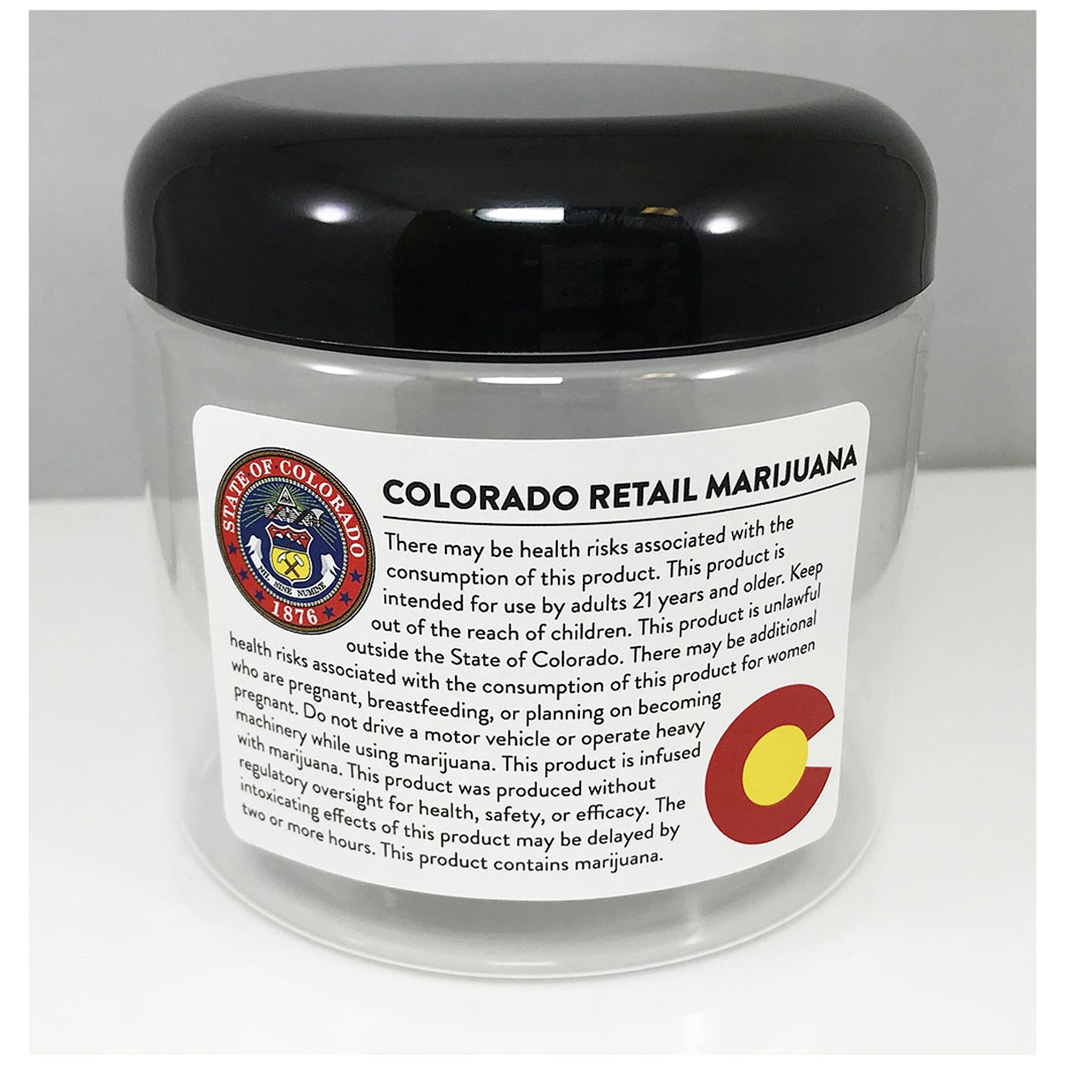 Colorado Retail Marijuana Health Risk Warning Labels 2" x 3"