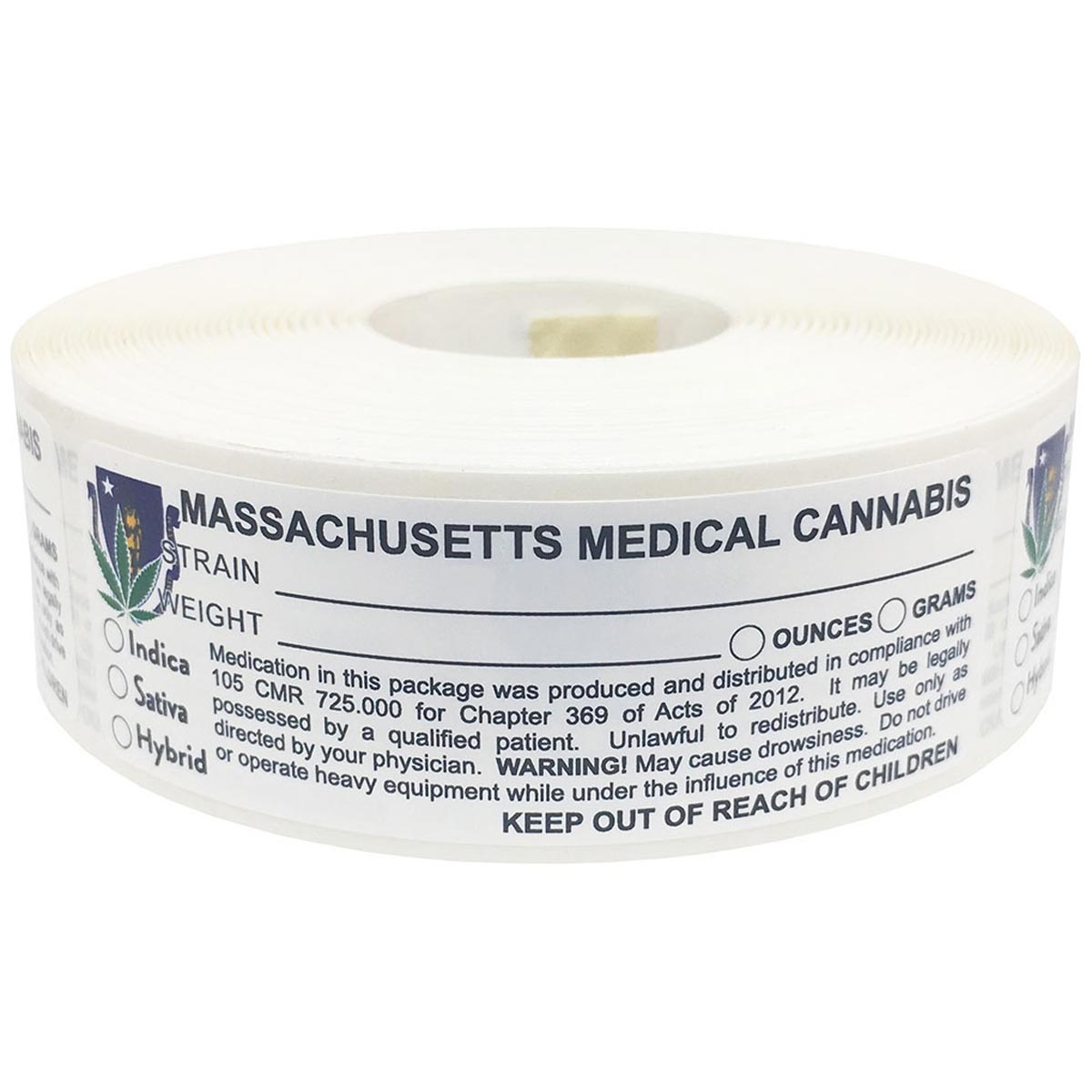 Massachusetts Medical Cannabis Warning Labels | InStockLabels.com