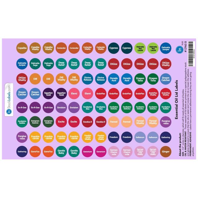 Young Living Essential Oils Bottle Cap Labels | Oil and Waterproof | InStockLabels.com