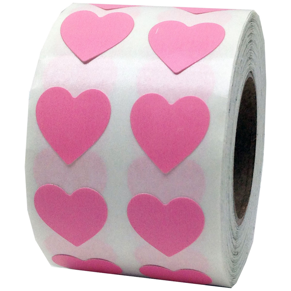 BLMHTWO 1000 Pieces Heart Stickers Roll, 25mm/1 inch Pink Stickers Pink  Heart Labels for Envelopes with Self-Adhesive and Strong Viscosity Heart