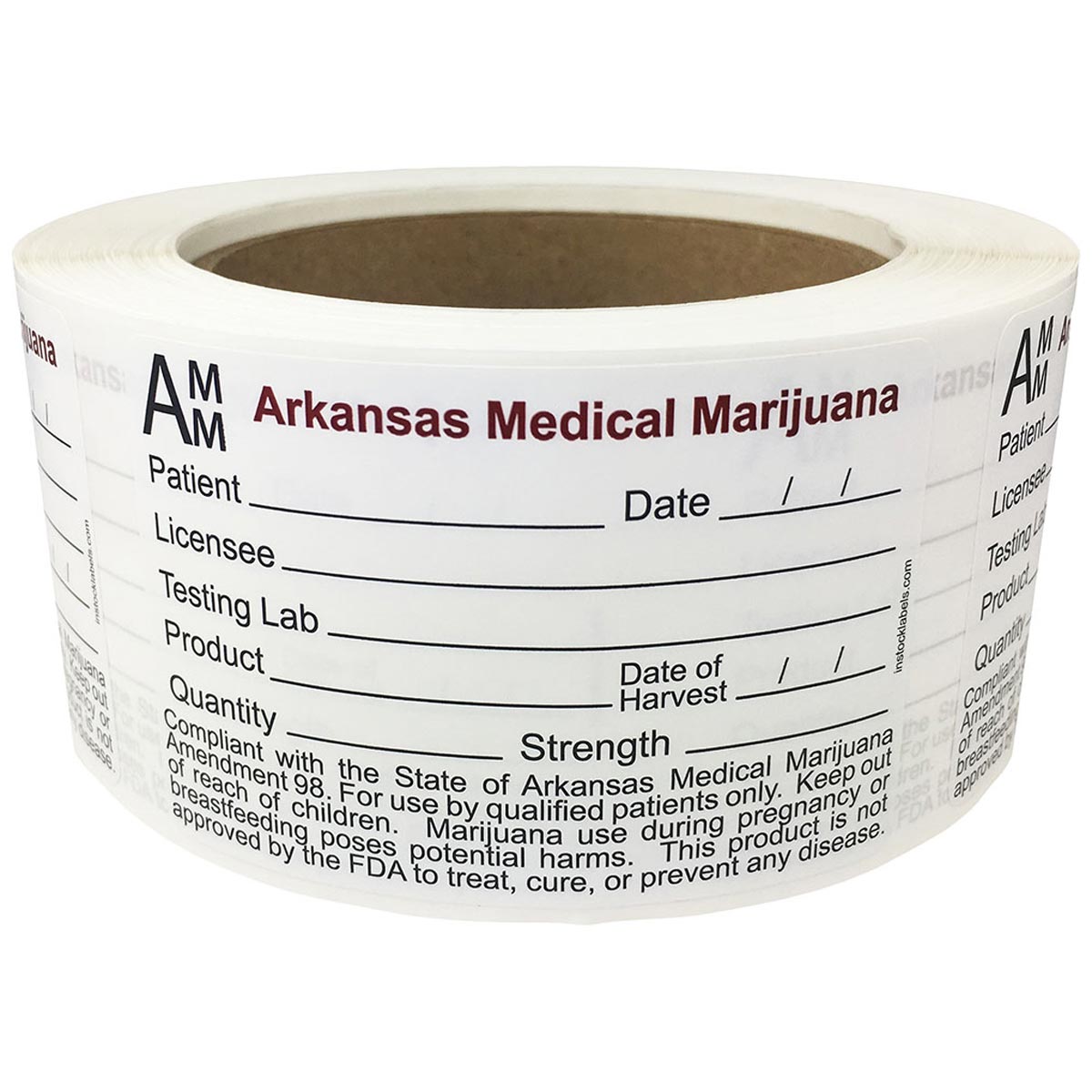 Arkansas Medical Marijuana Compliant Labels 2″ x 3″