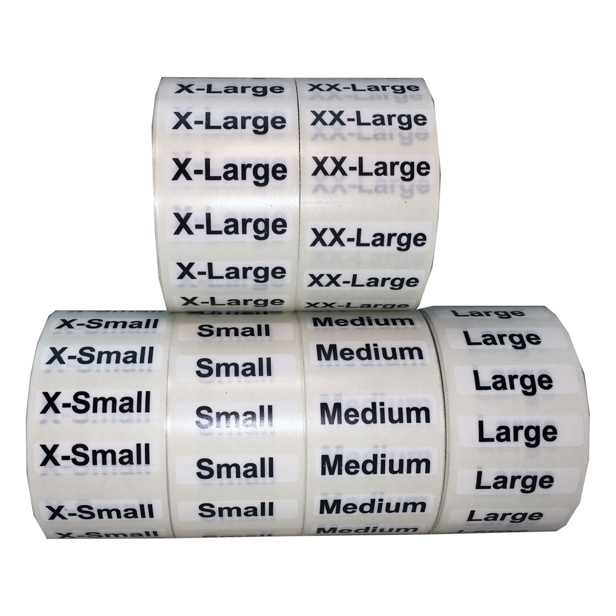 Standard Clear Size Strip Labels for Retail Shirts Bulk Pack 1.25 x 5