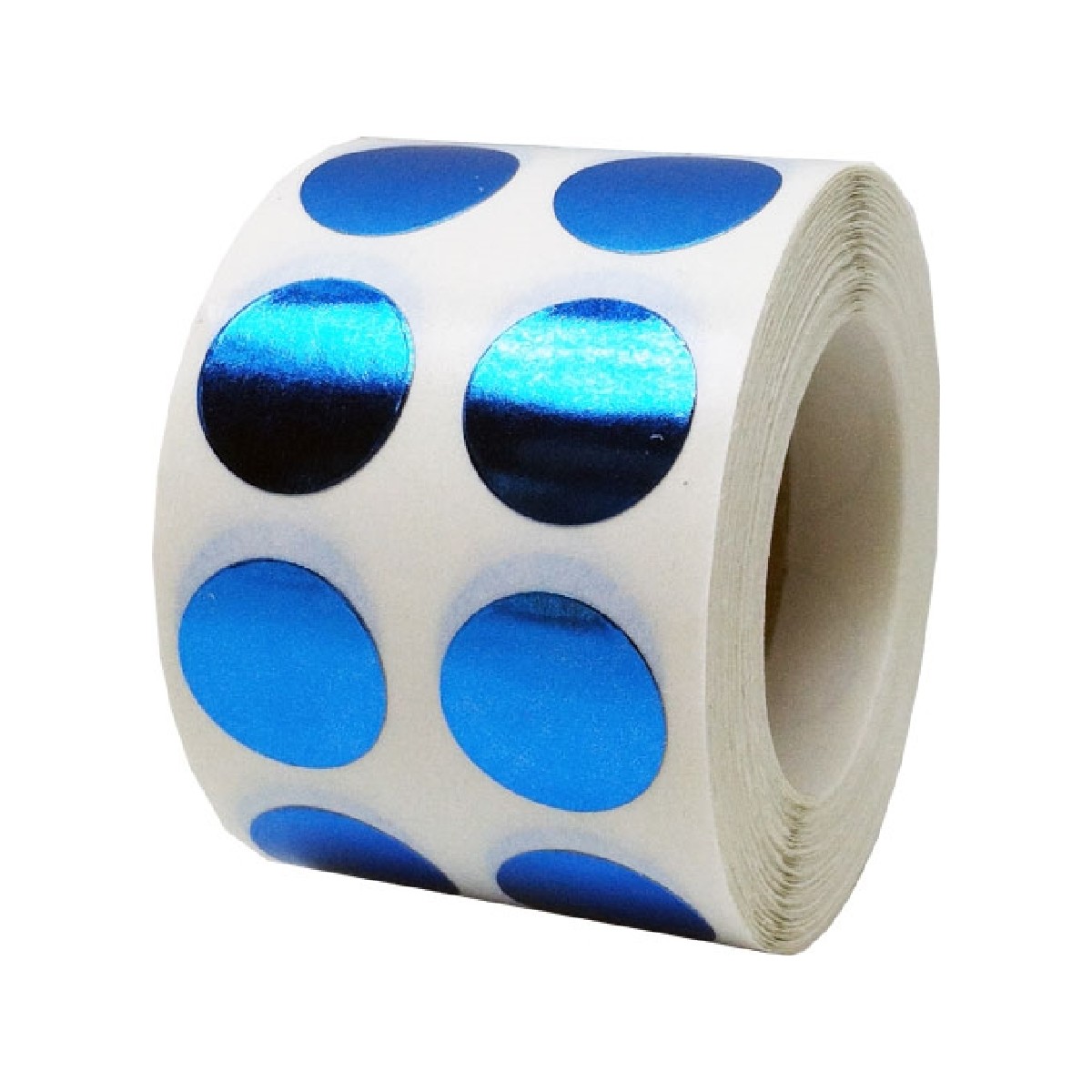 1/2" Metallic Blue Dot Stickers 1,000/Roll