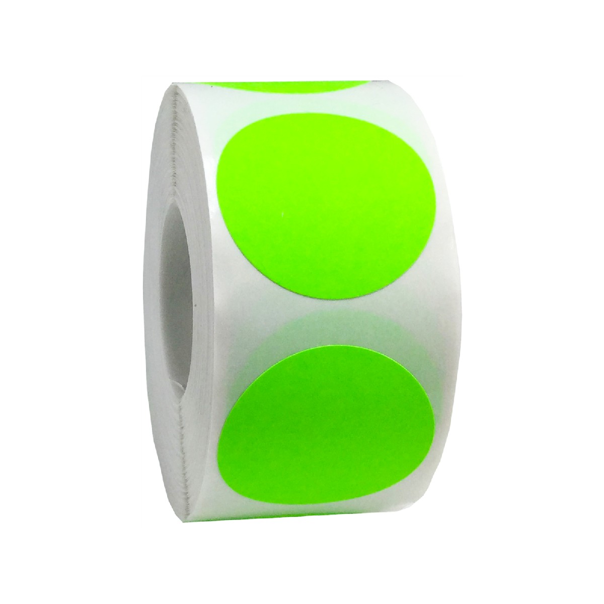 Fluorescent Green Labels for Color Coding 1.25" Round