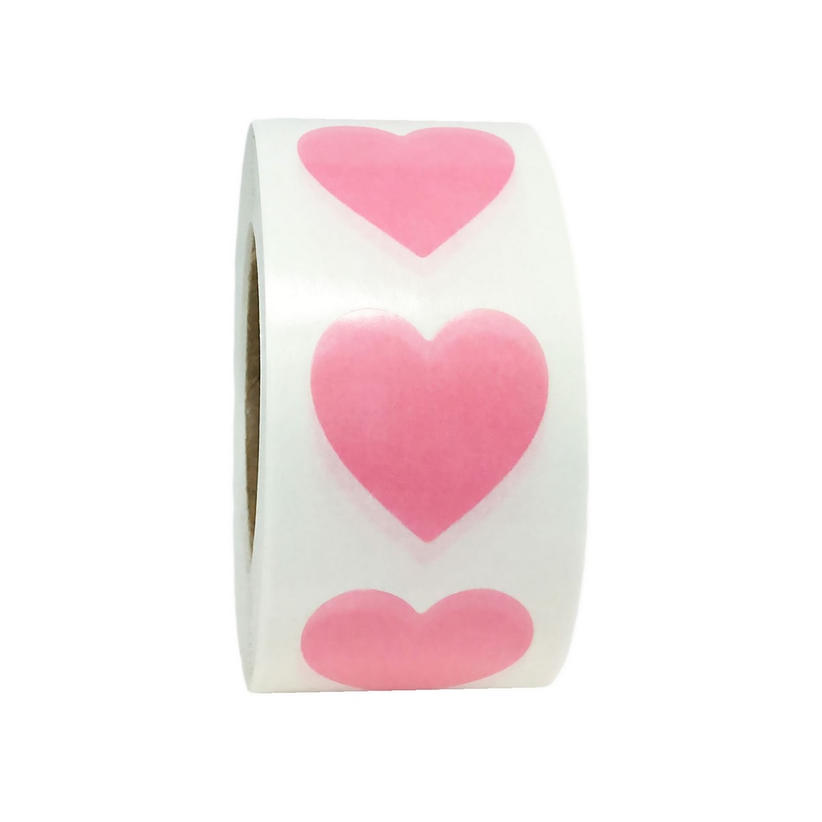 Transparent Pink Heart Stickers 3/4 Inch