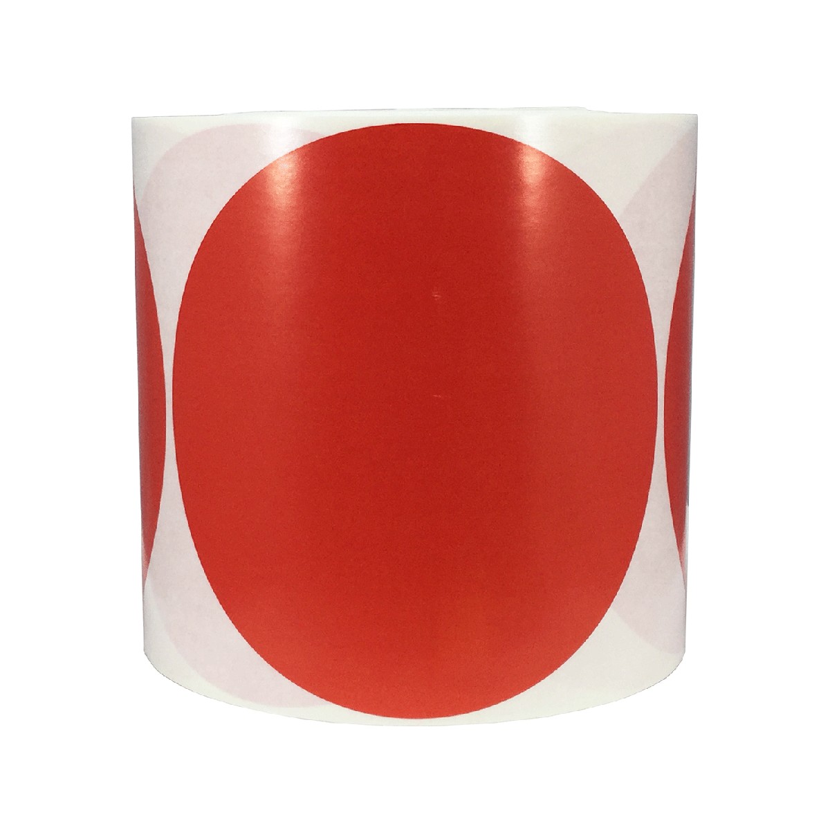 Large Red Colored Labels 5" Round