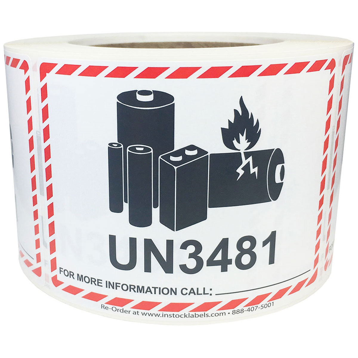 Caution Lithium Battery UN3481 Labels 3 25 X 4 25 InStockLabels