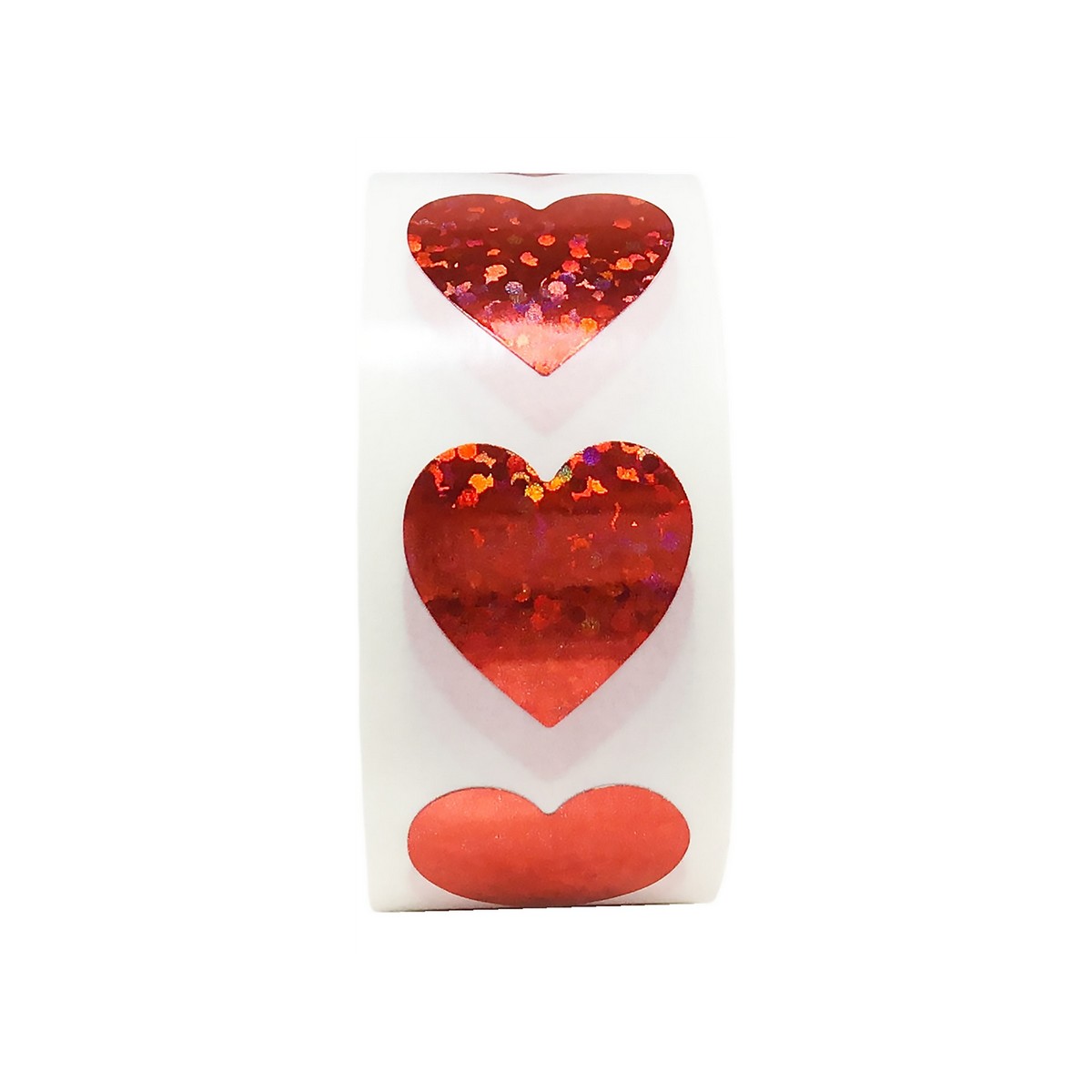 Red Sparkle Heart Stickers 3/4 Inch