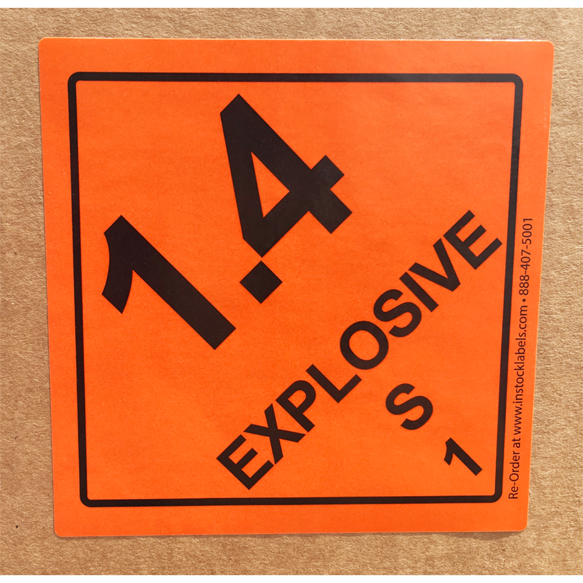 Explosive Class 1.4 S Hazmat DOT Labels