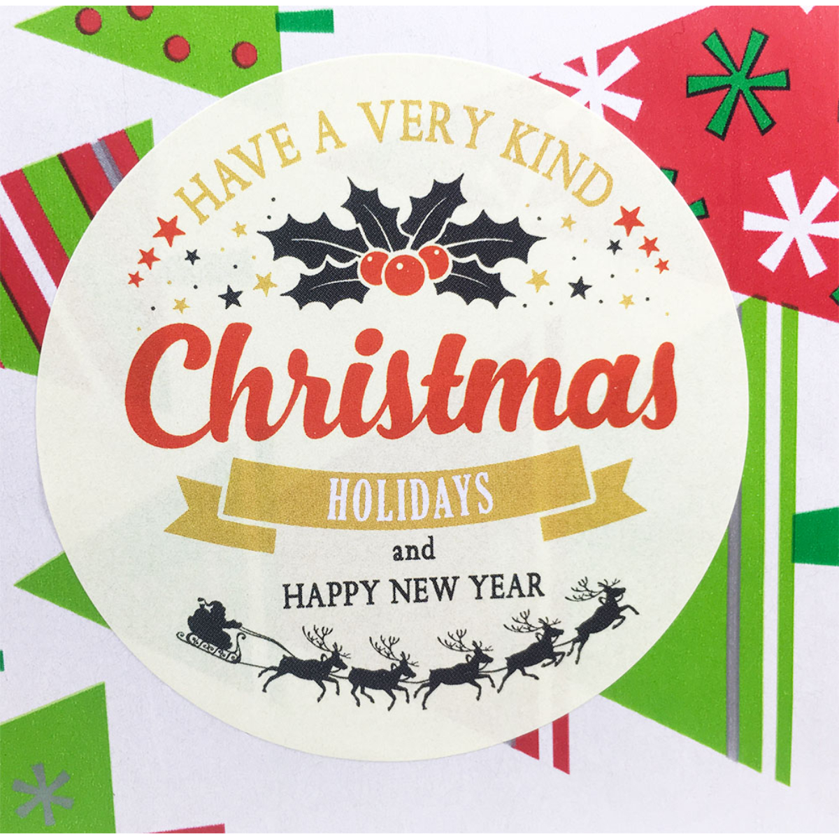 Christmas Sticker black and gold. Stickers Printable PNG