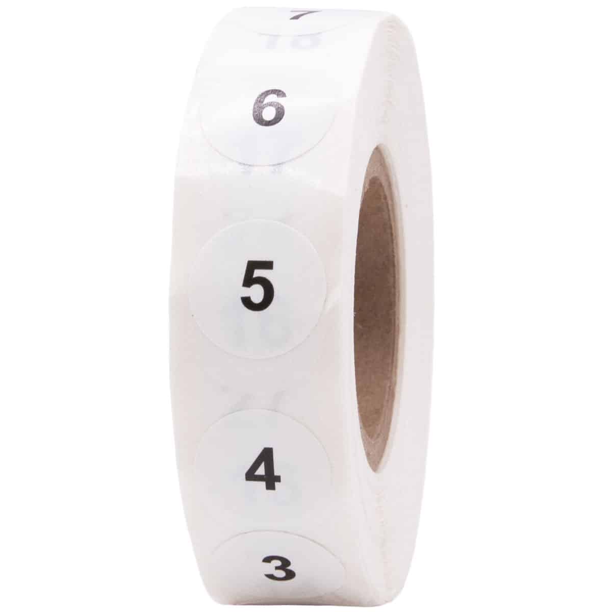 Consecutive Number Labels 1 - 100, 1/2 Round