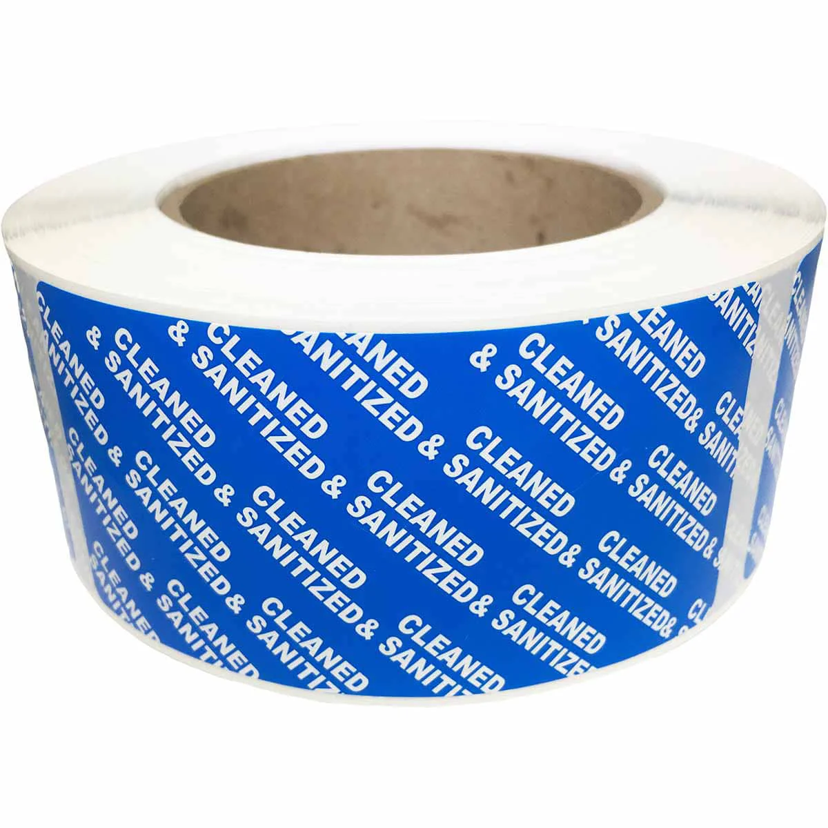 QTY 500 Blue Cleaned And Sanitized Tamper Labels | 2" X 4"