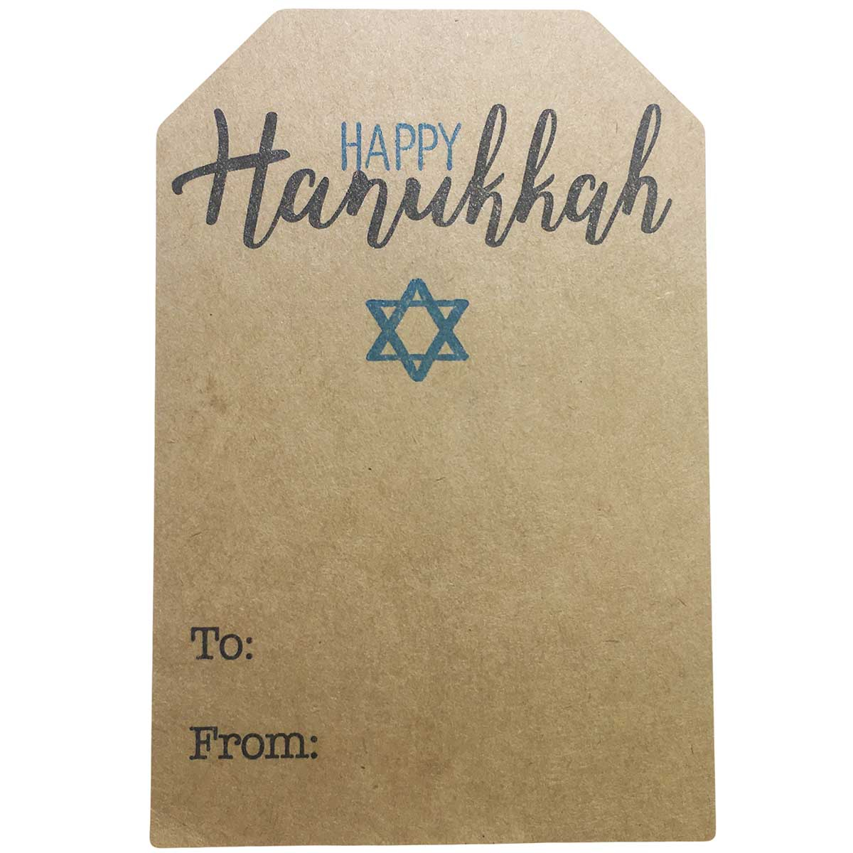 Happy Hanukkah Kraft Gift Tag Labels | InStockLabels.com