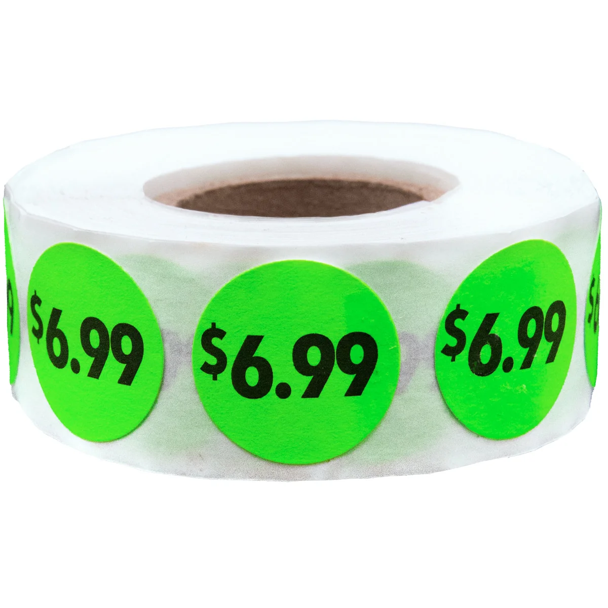 $6.99 Price Stickers Fluorescent Green 3/4" Round QTY 500