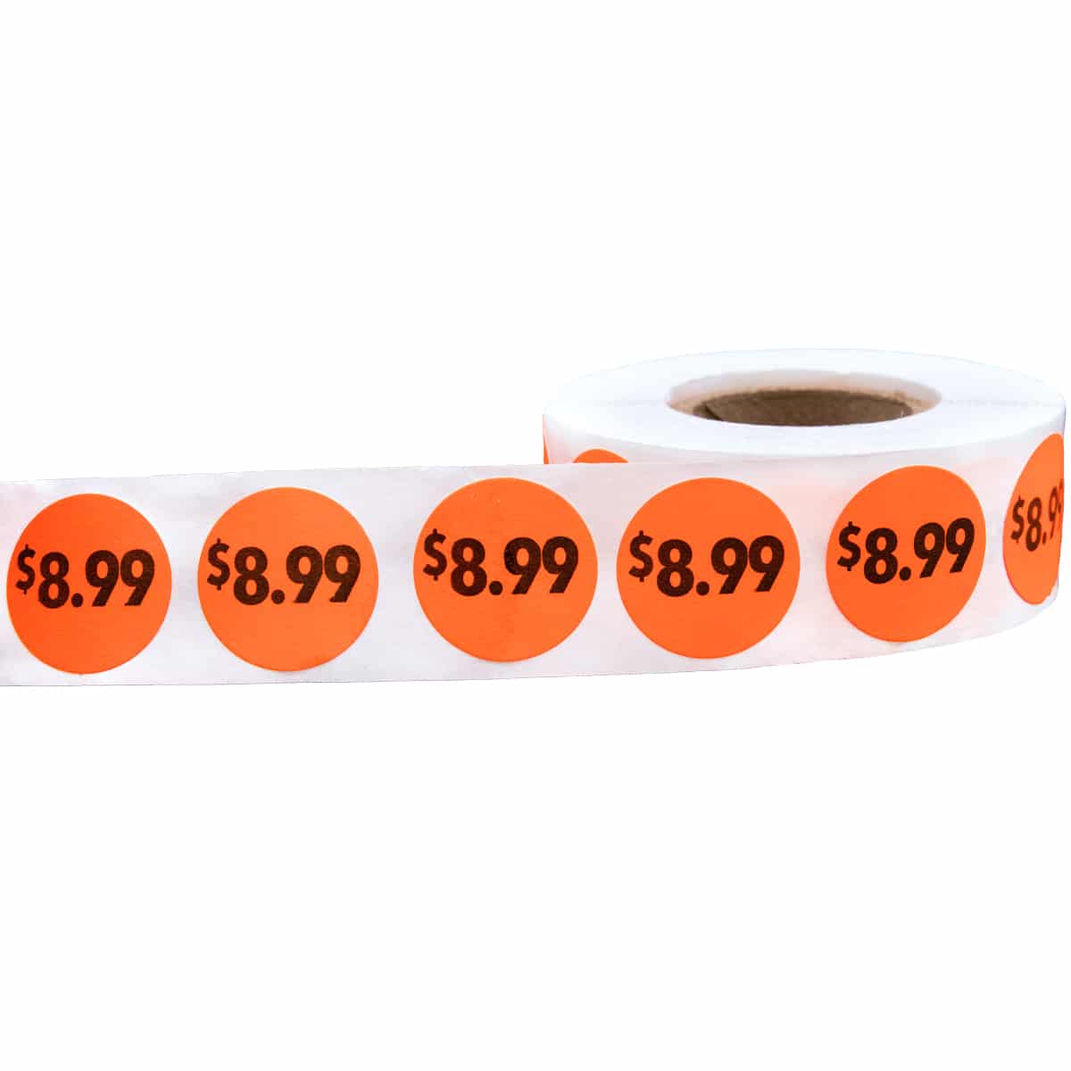 Fluorescent Red $8.99 Pricing Stickers 3/4 Round