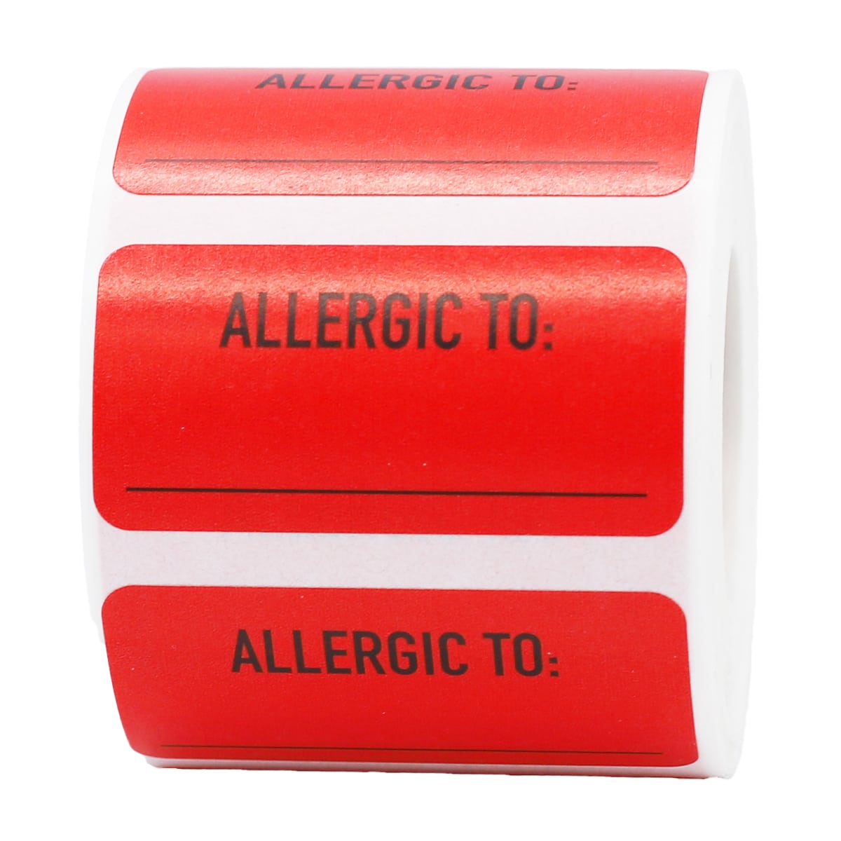 Red Medical Allergic To: Removable Labels